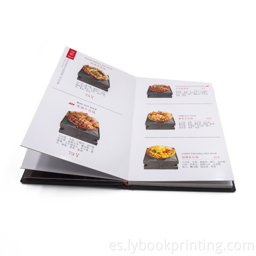Impresión de libros de recibo Impresión de libros de tapa dura Proveedores de restaurantes personalizados Menú de restaurantes Impresión de libros